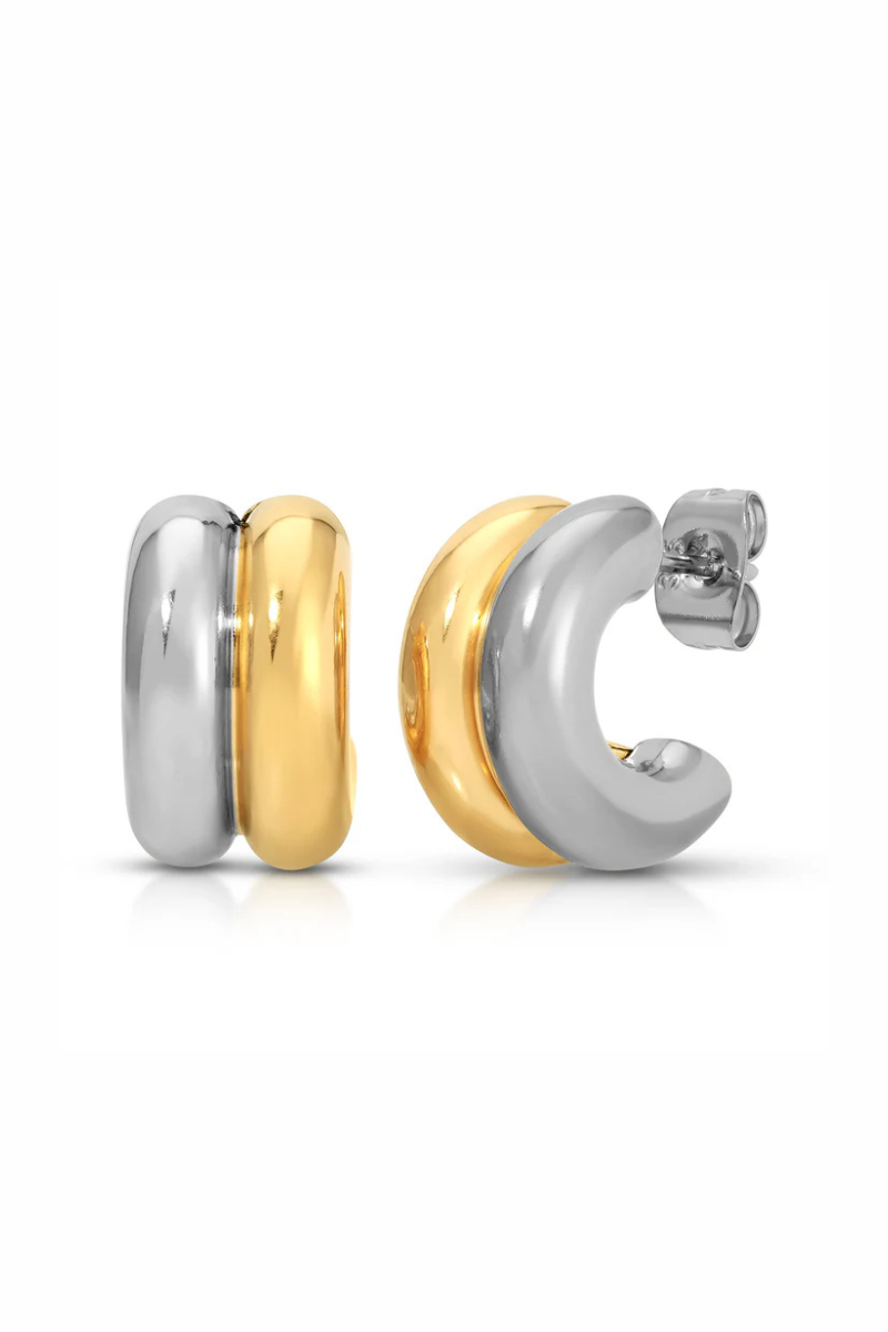 Lil Avery Mixed Metal Hoop side by side