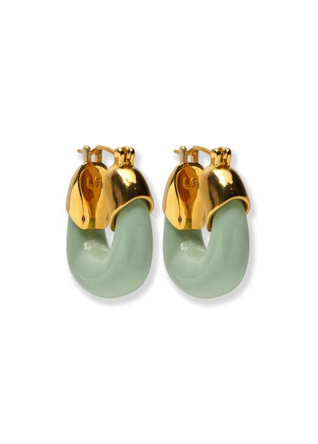 Mini Organic Hoops in Seafoam side by side