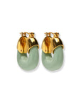 Mini Organic Hoops in Seafoam side by side