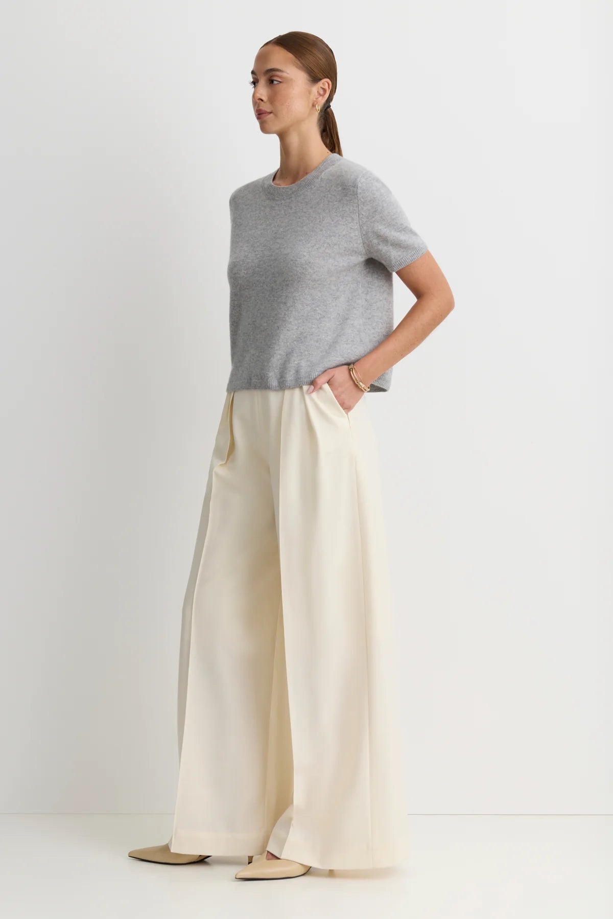 Kadri Cashmere Tee in Heather