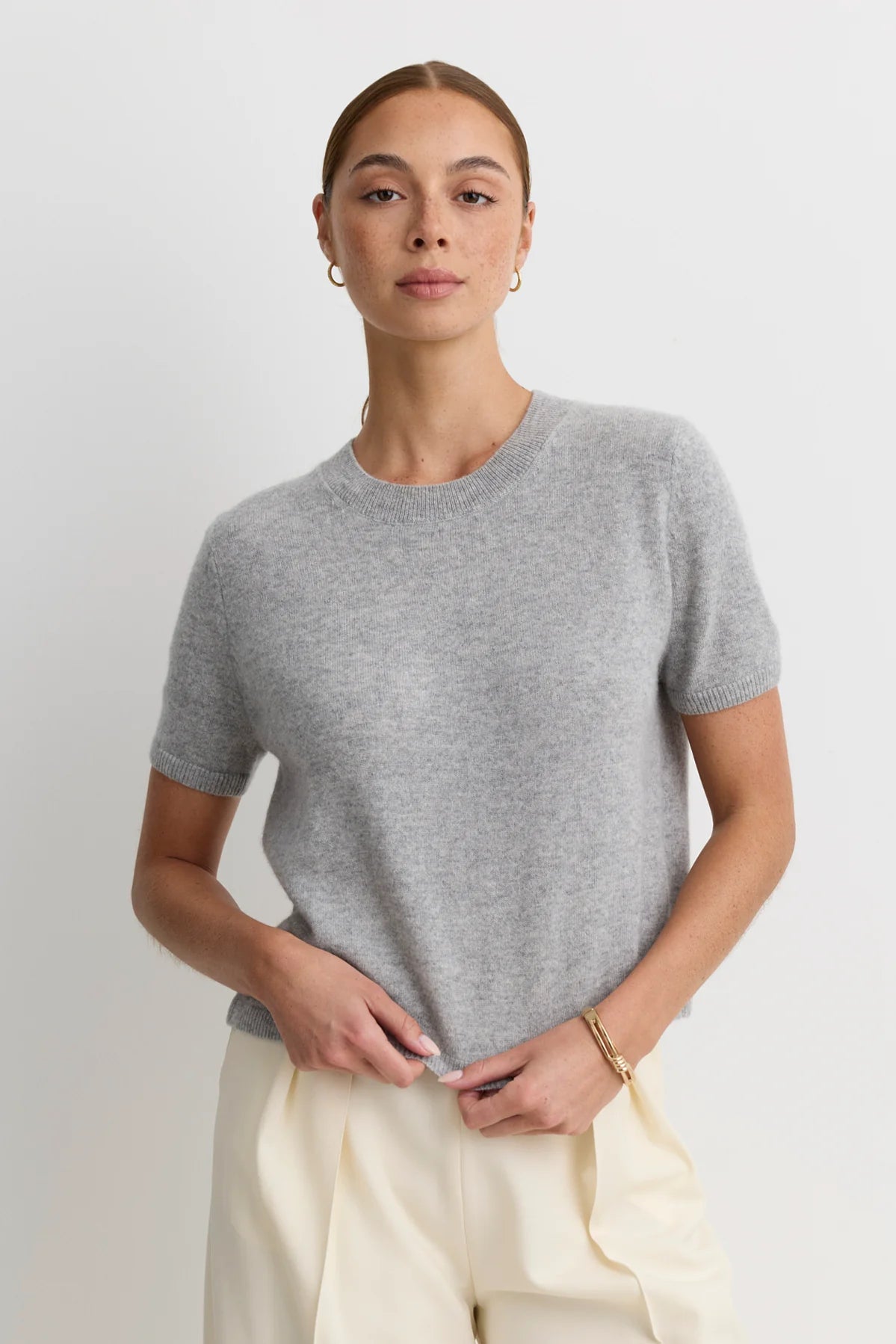 Kadri Cashmere Tee in Heather