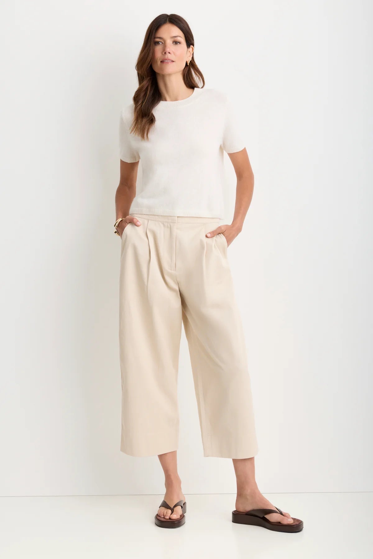 Kadri Cashmere Tee full body front view on model