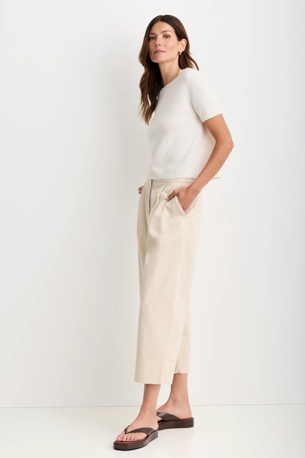 Kadri Cashmere Tee side view on model