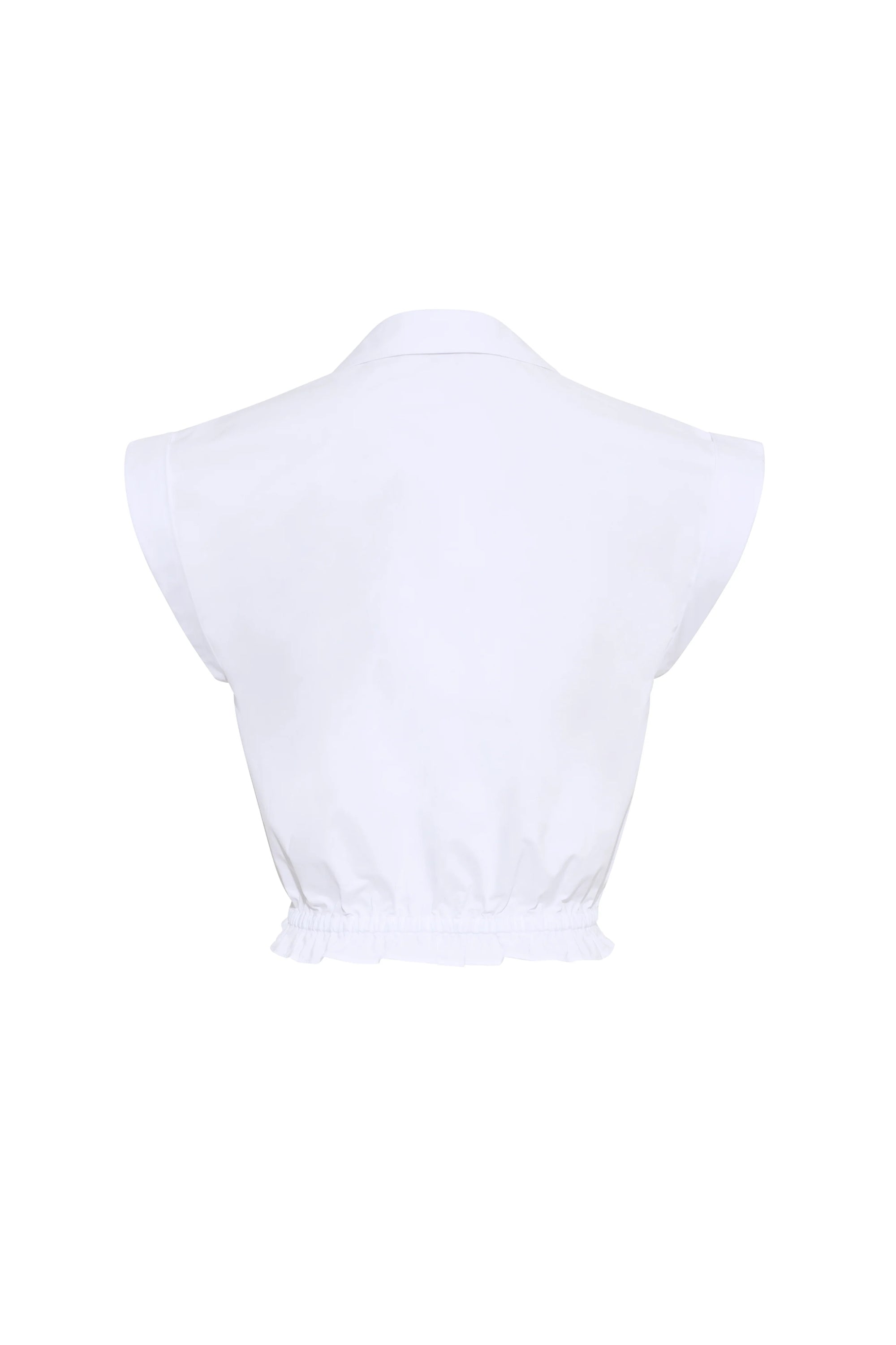 Octavia Top in White back view on white background