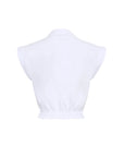 Octavia Top in White back view on white background