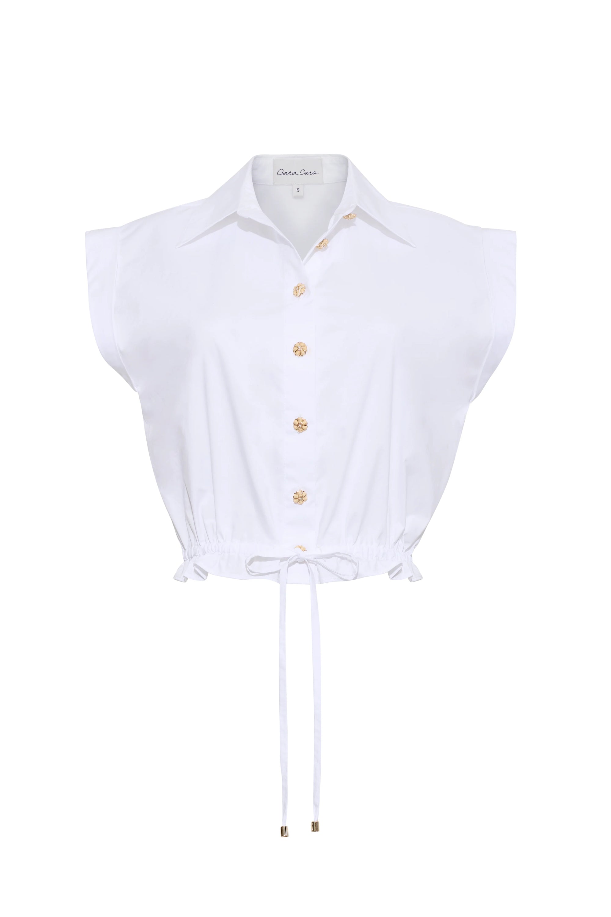 Octavia Top in White front view on white background