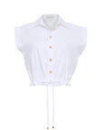 Octavia Top in White front view on white background