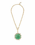 Odyssey Link Necklace in Green front view on white background
