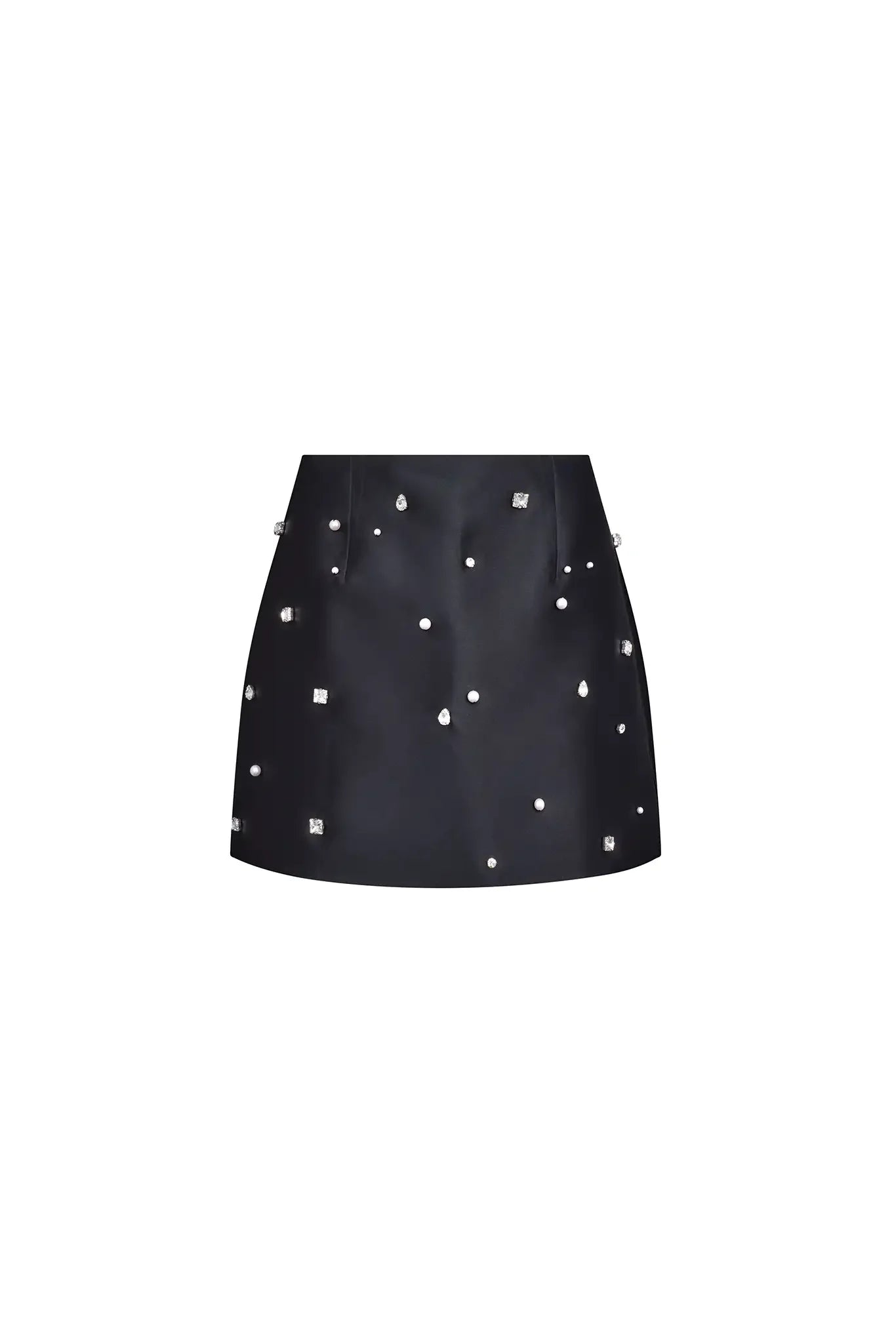 Black skirt with silver studs on a white background