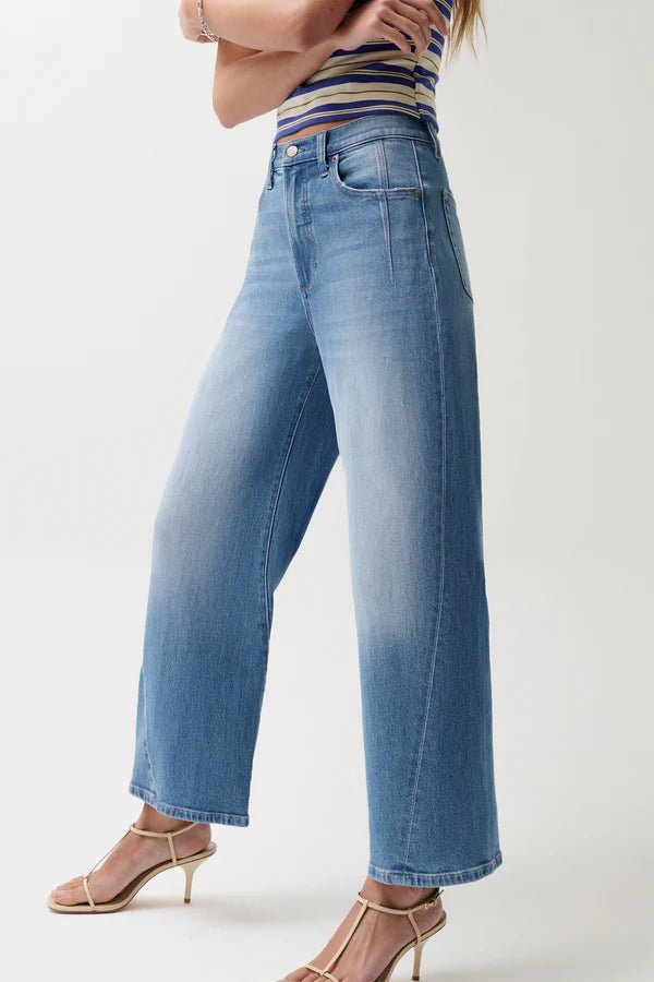 Kyra Ankle High Rise Bowed Hidden Gem close up front/side