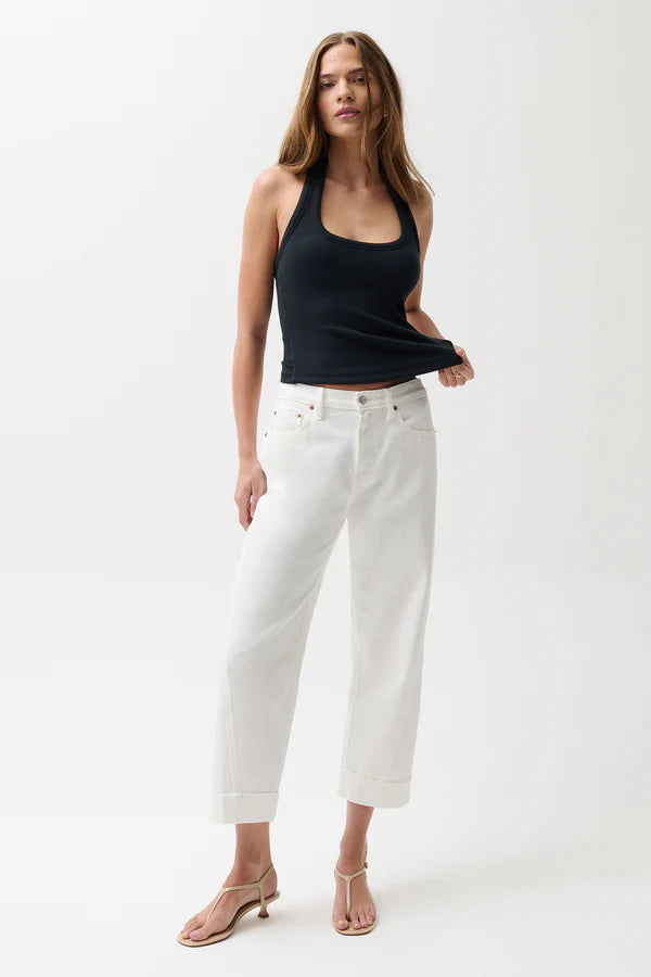 Kacey Mid Rise Cuffed Boyfriend Jean front