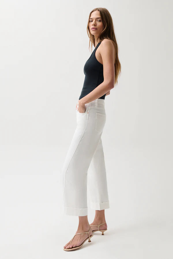 Kacey Mid Rise Cuffed Boyfriend Jean side view