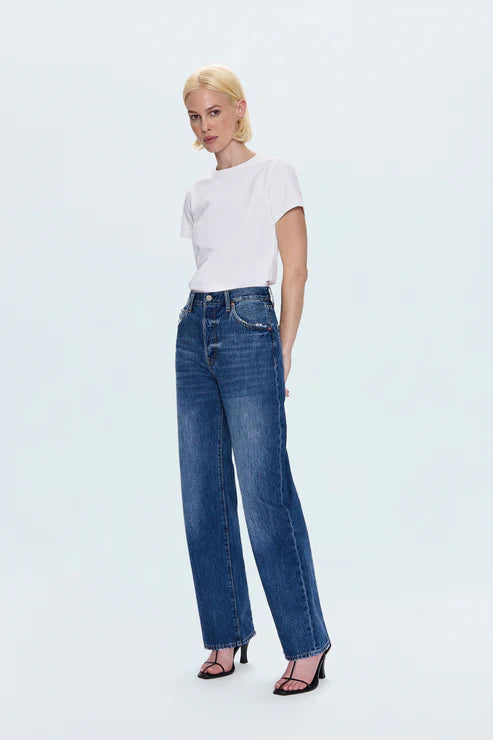 Tate High Rise Bowed Wide Leg side/front