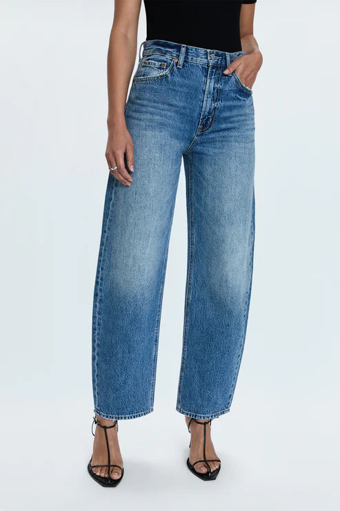 Wes High Rise Barrel Jean front