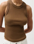 Nissi Tank Top Java close up front