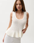 Anna Peplum Sweater Tank front