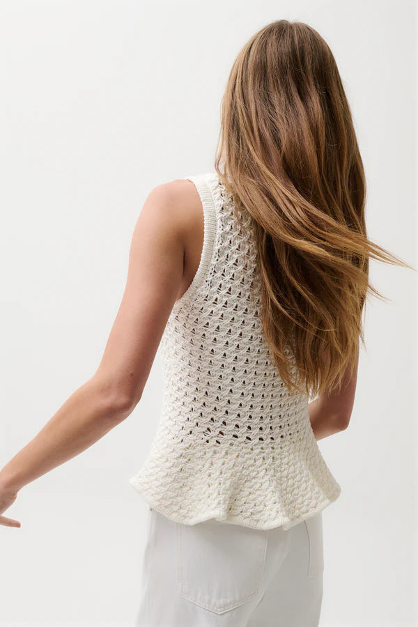 Anna Peplum Sweater Tank back view
