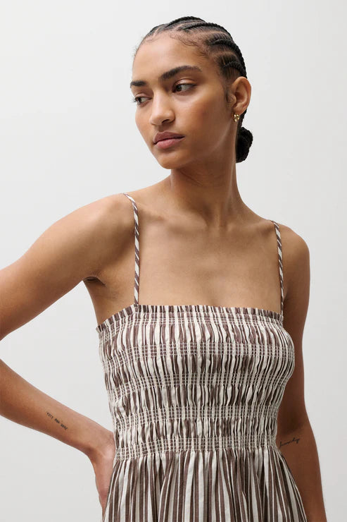 Bianca Shirred Bodice Dress close up neckline