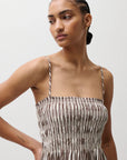Bianca Shirred Bodice Dress close up neckline