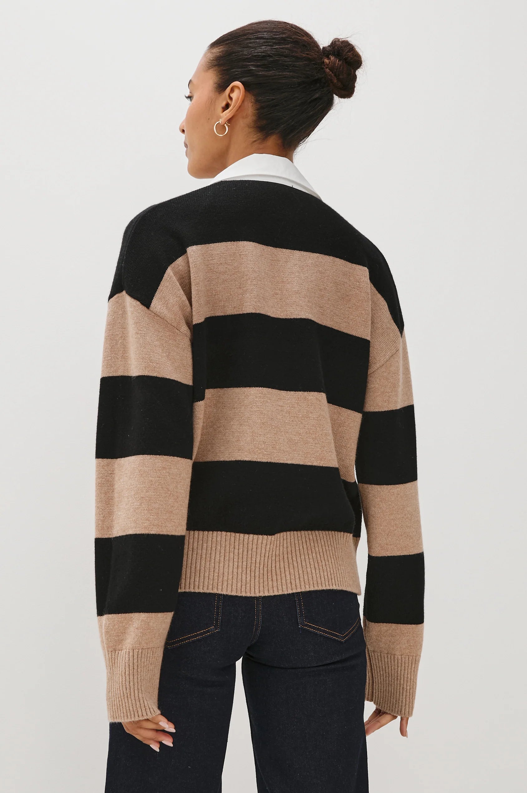 Paxton Rugby Stripe Polo Sweater back