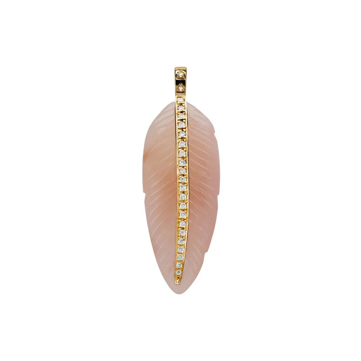 Carnelian Feather Pendant close up