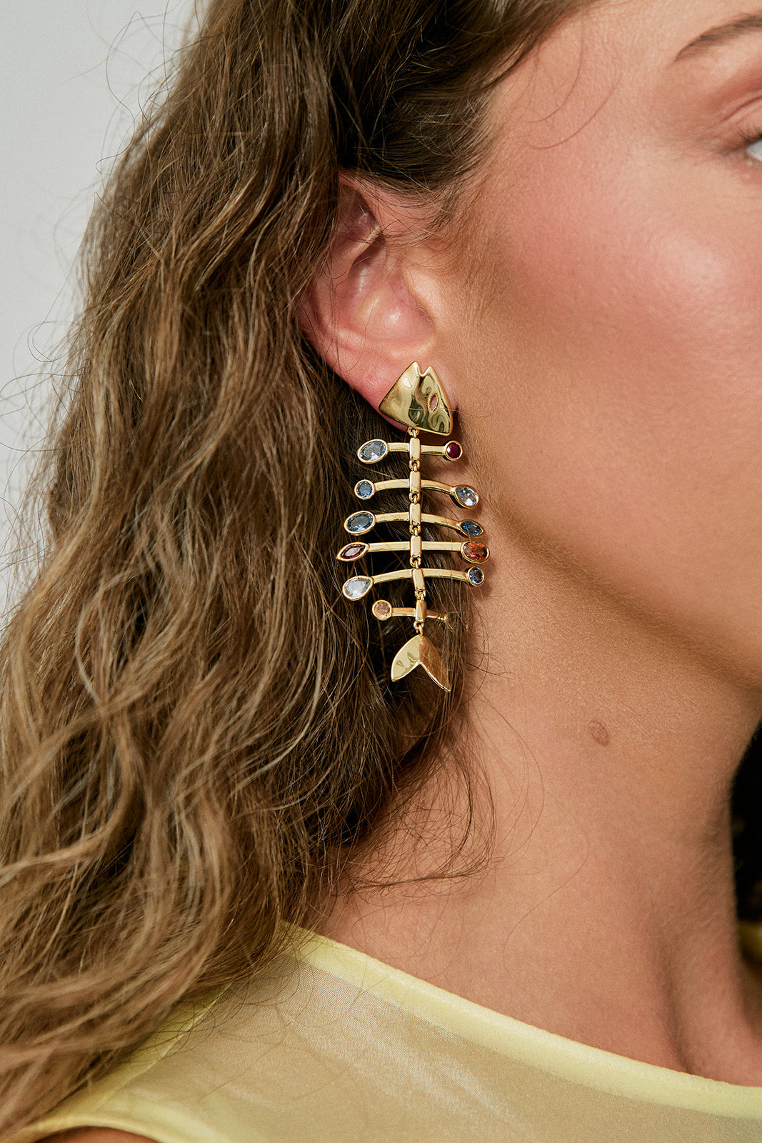 Josefina Earrings on model, close up