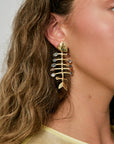 Josefina Earrings on model, close up