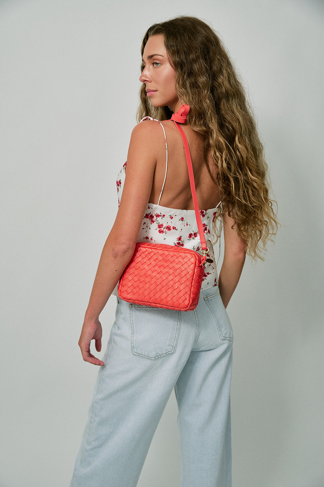 Arc Jean in Tangent and Azra Hammered Satin Camisole back