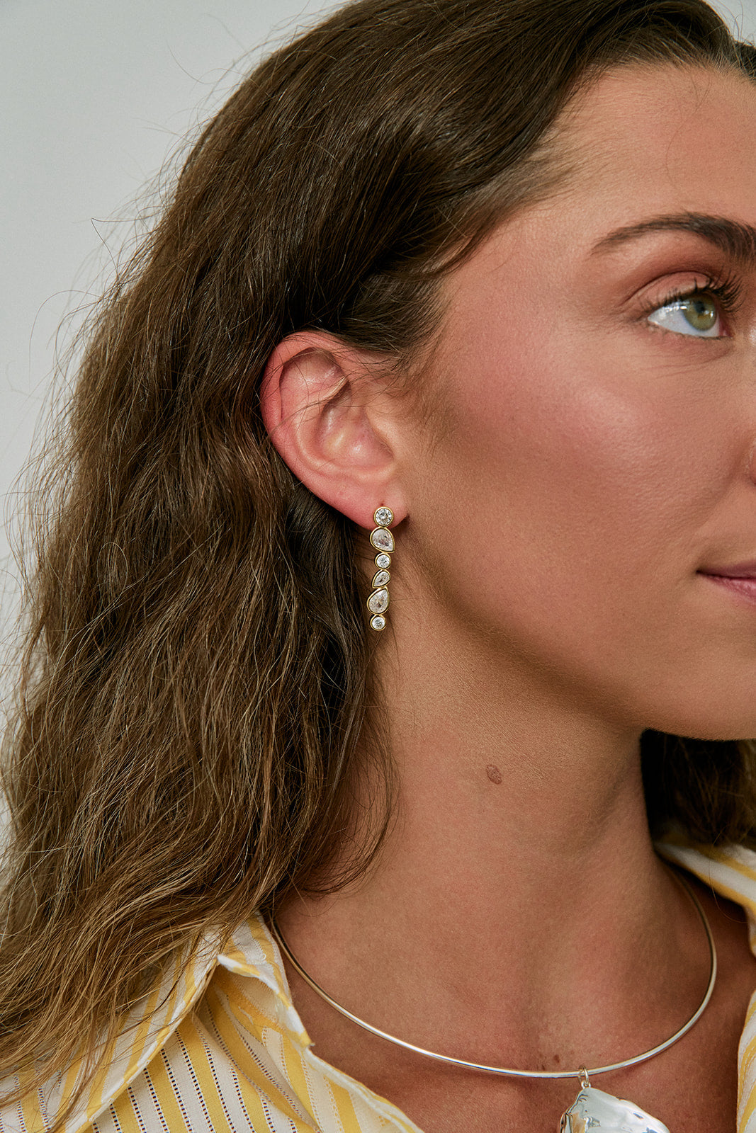 Pescado Earrings, cz drop