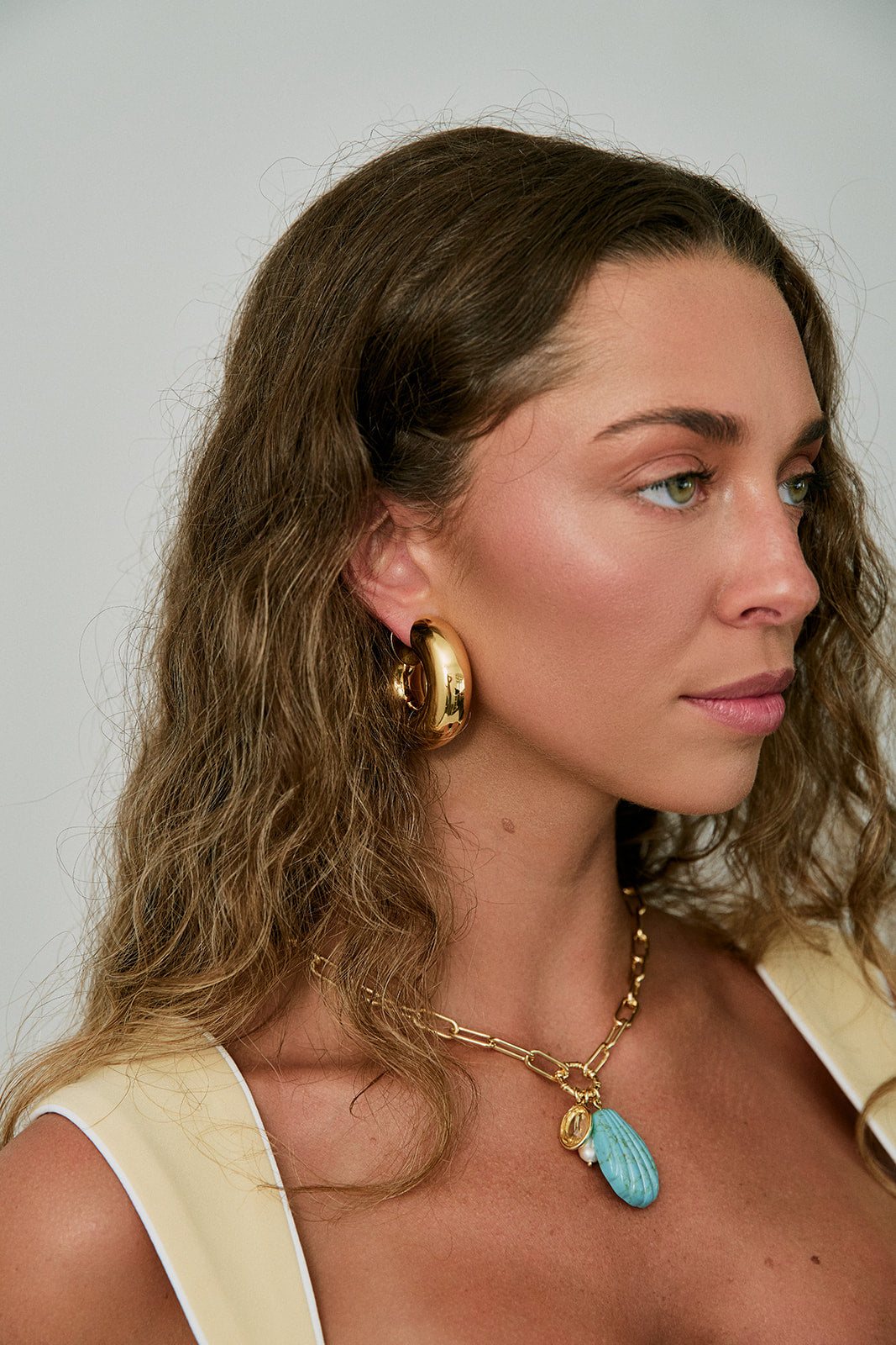 Jumbo Devon Hoop Earrings on model