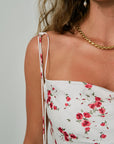 Azra Hammered Satin Camisole tie shoulder detail