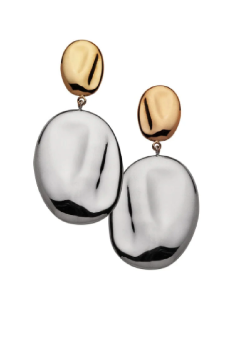 Jennifer Zeuner Havana Earrings Two Tone flat lay