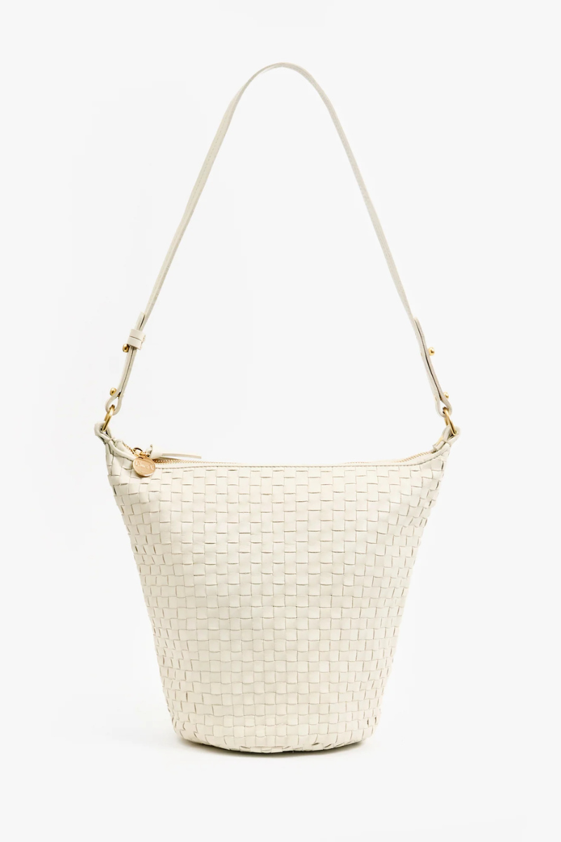 Clare V Petite Jeanne Bucket Bag flat lay