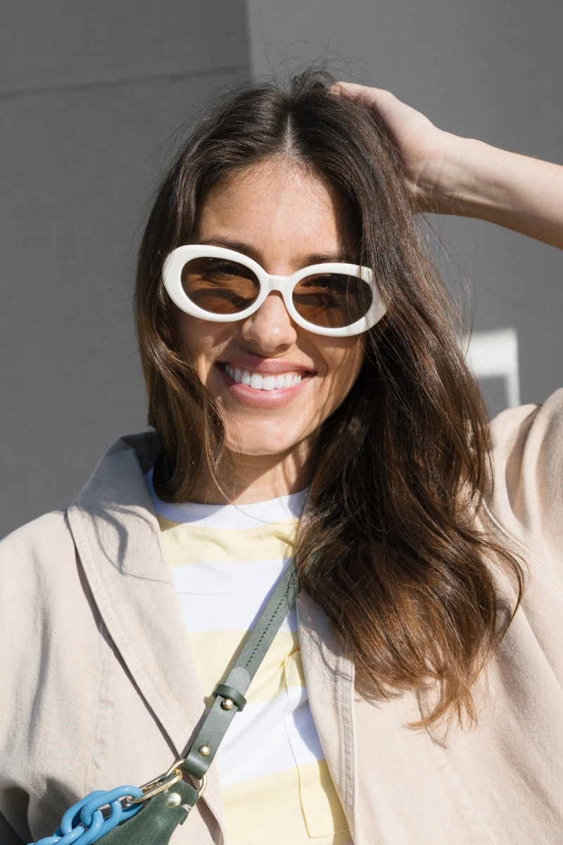Clare V Julia Sunglasses in Cream front
