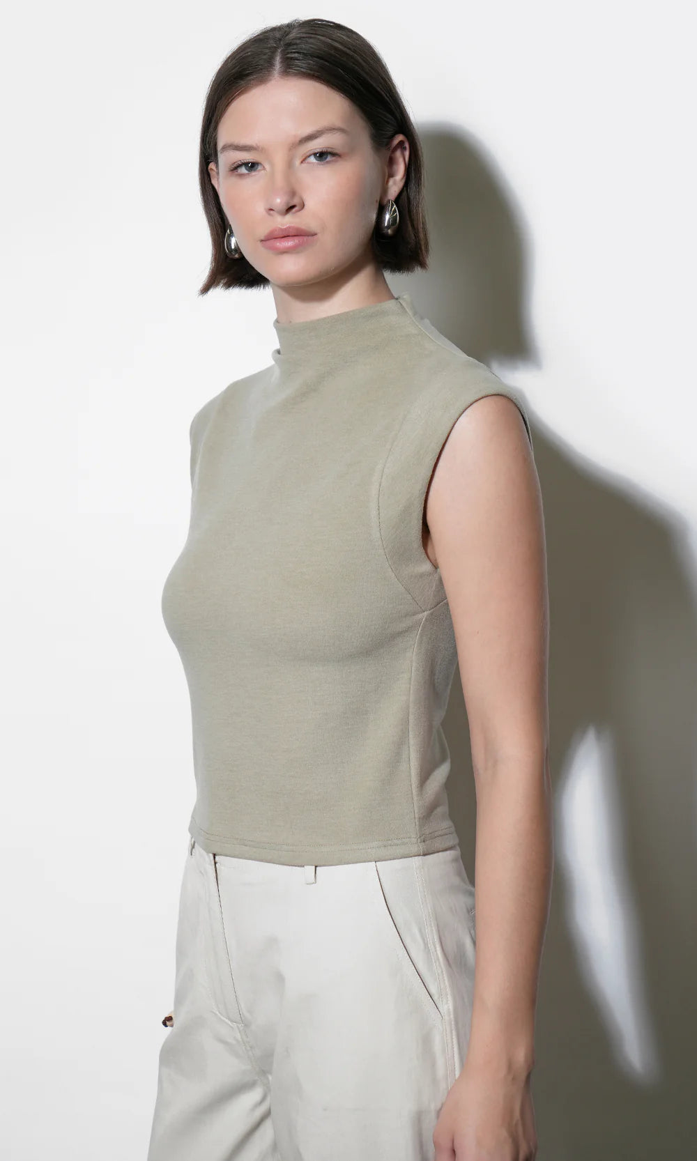 Paloma Funnel Neck Knit Top side/front