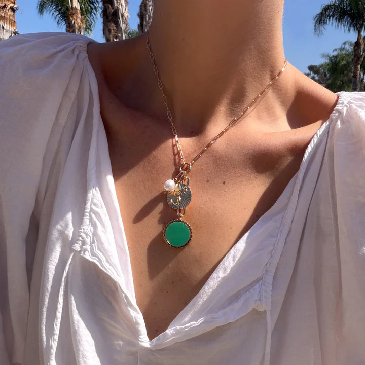 Paradiso Mermaid Chrysoprase Necklace on model