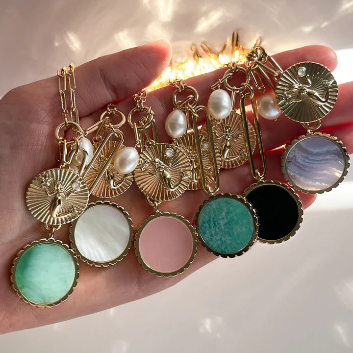 Paradiso Mermaid Chrysoprase Necklace with other necklaces