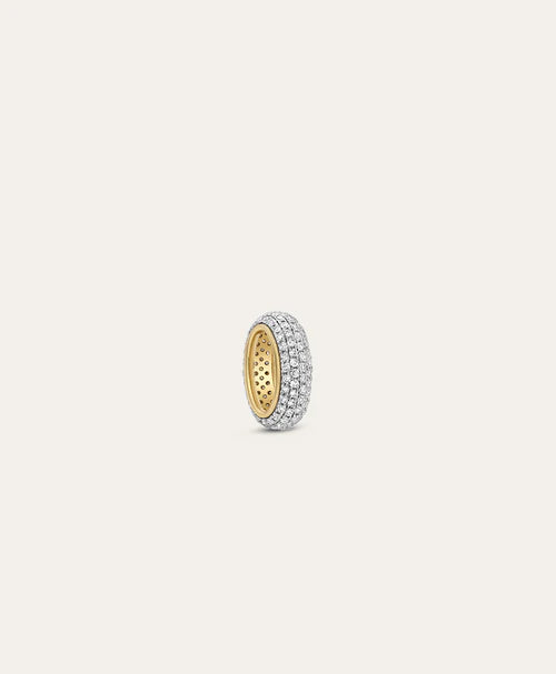 Pave Diamond Spacer Big Bead 14k Yellow Gold side