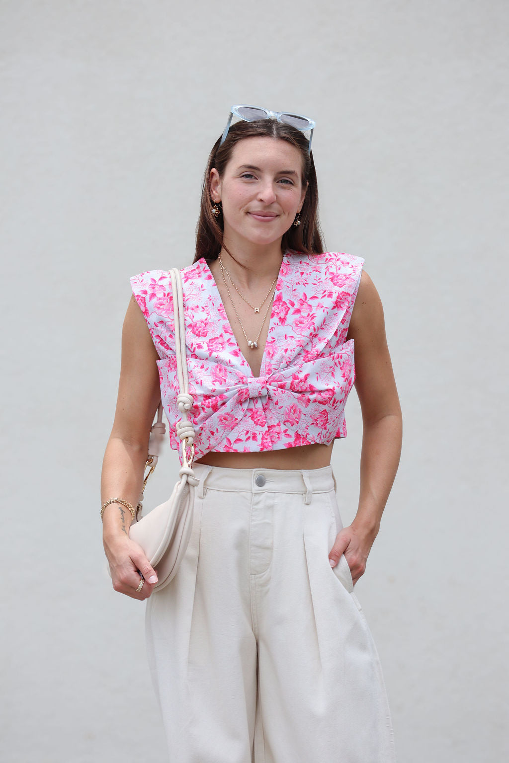 Sleeveless Bow Top front