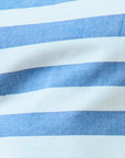 Close-up of blue and white striped fabric