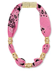 Pink Bandana Necklace laid flat