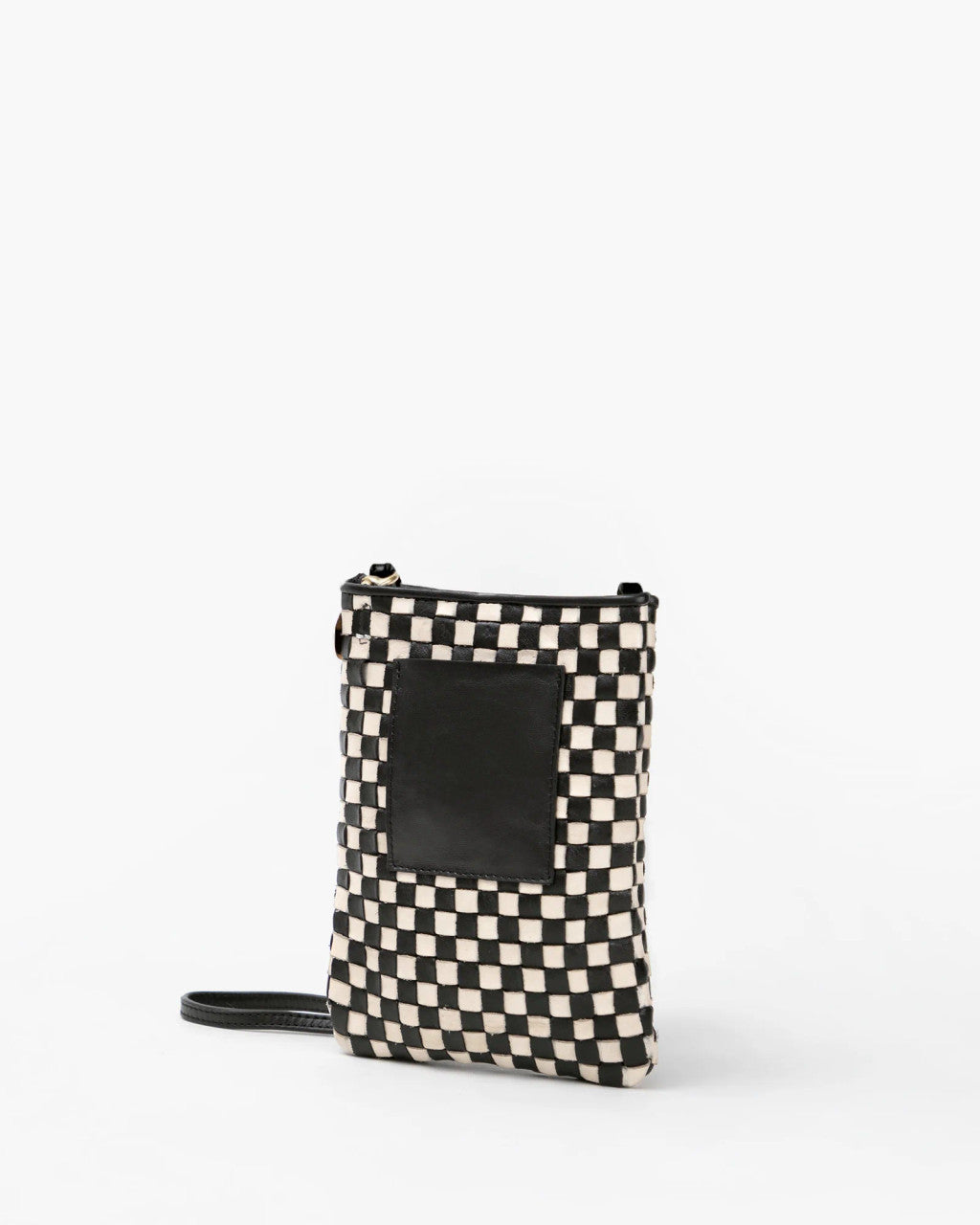 Clare V Poche Woven Checker Bag back