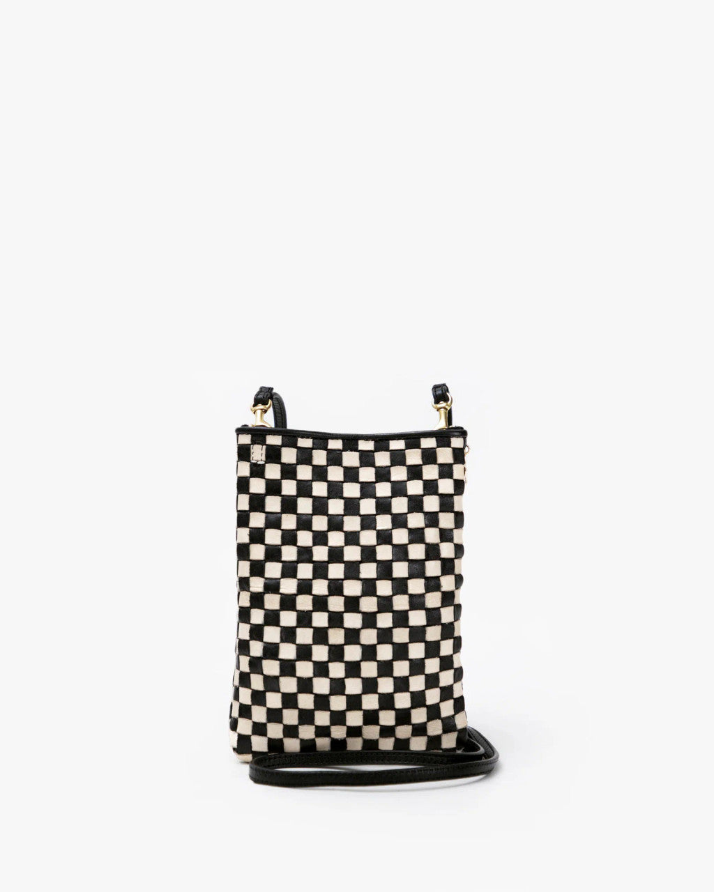 Clare V Poche Woven Checker Bag front