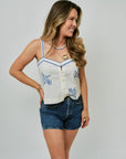 The Weekend Tank w/ Hanky Embroidery front