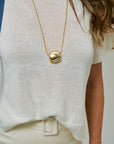 The Stevie Sweater close up with Jenny Bird Necklace