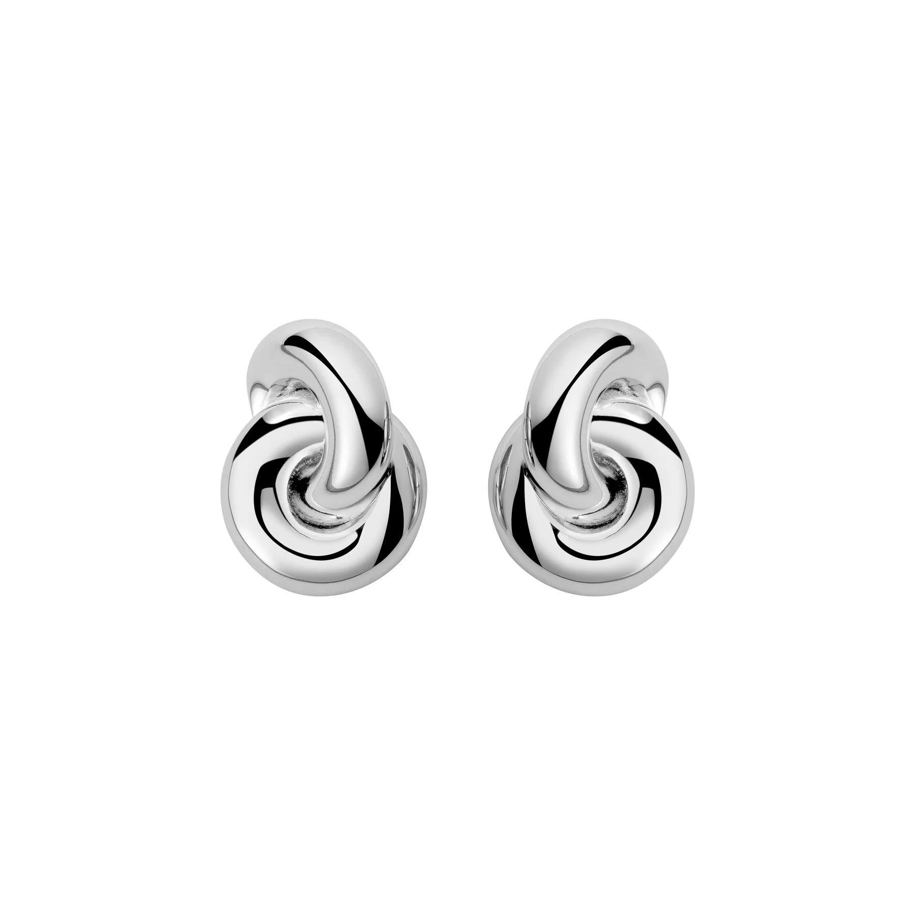 Rhodium Plate Anima Earring front view with white background