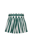 Green and white striped skirt on a white background