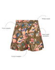 floral shorts on white background