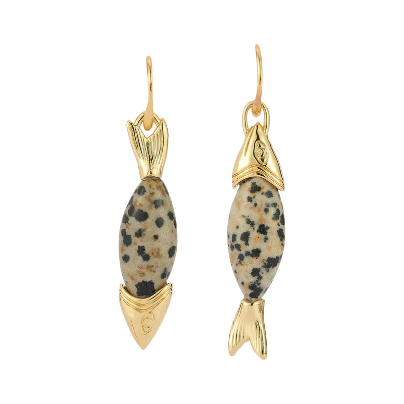 Rima Fish Earrings side by side