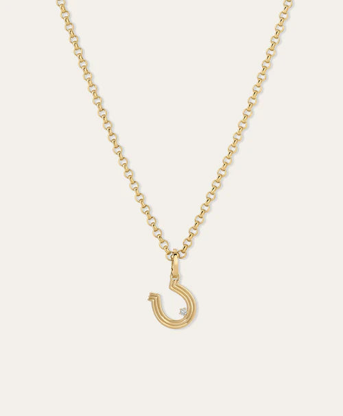 Groovy Diamond Horseshoe Hinged Charm on rollo chain